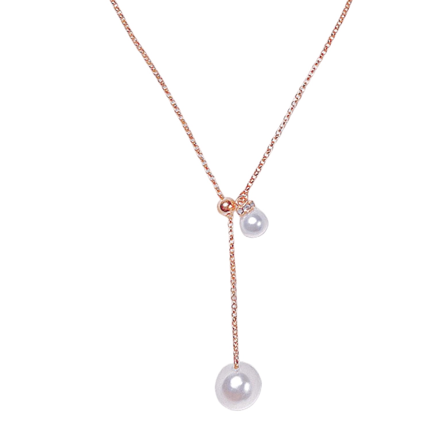 Women's Gold Pearl Lariat Necklace MY PEARL Jewelry