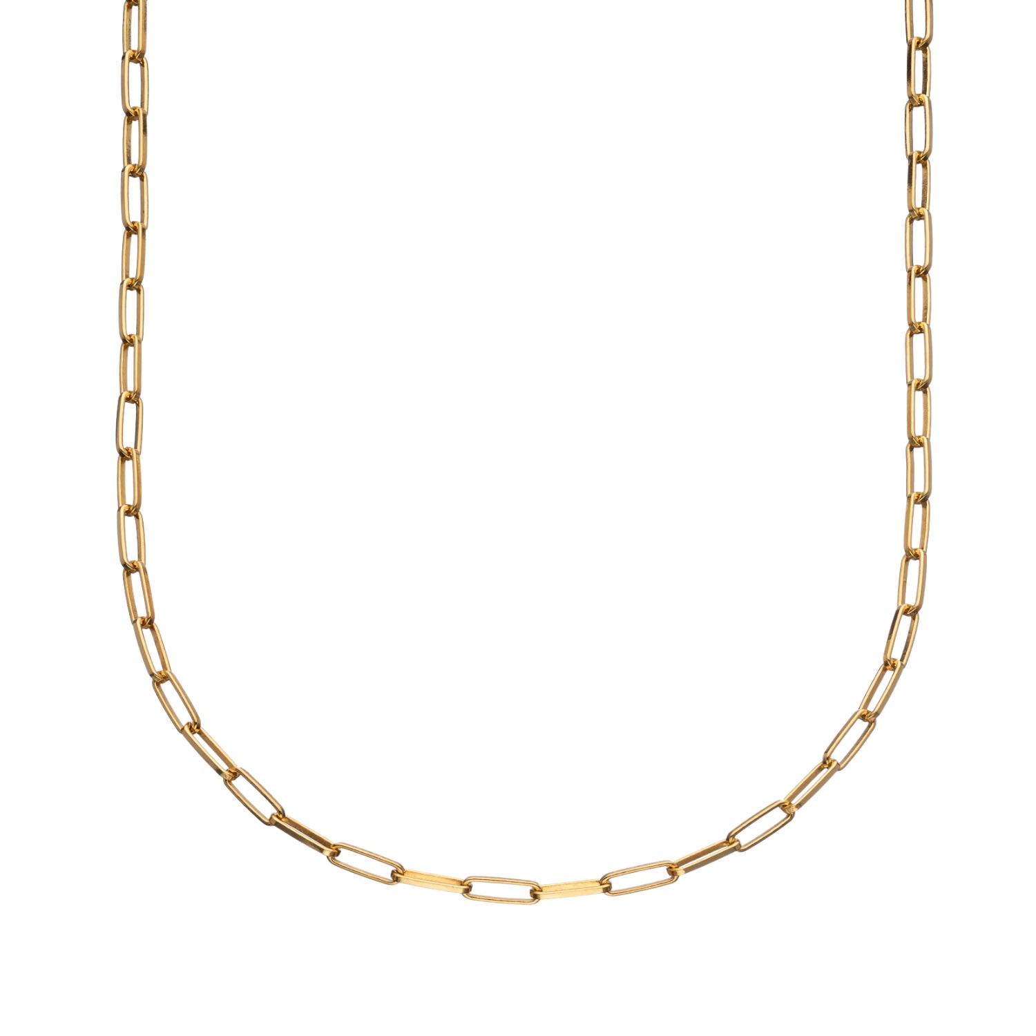 Women's Gold Plated Box Link Chain Necklace Lily Charmed