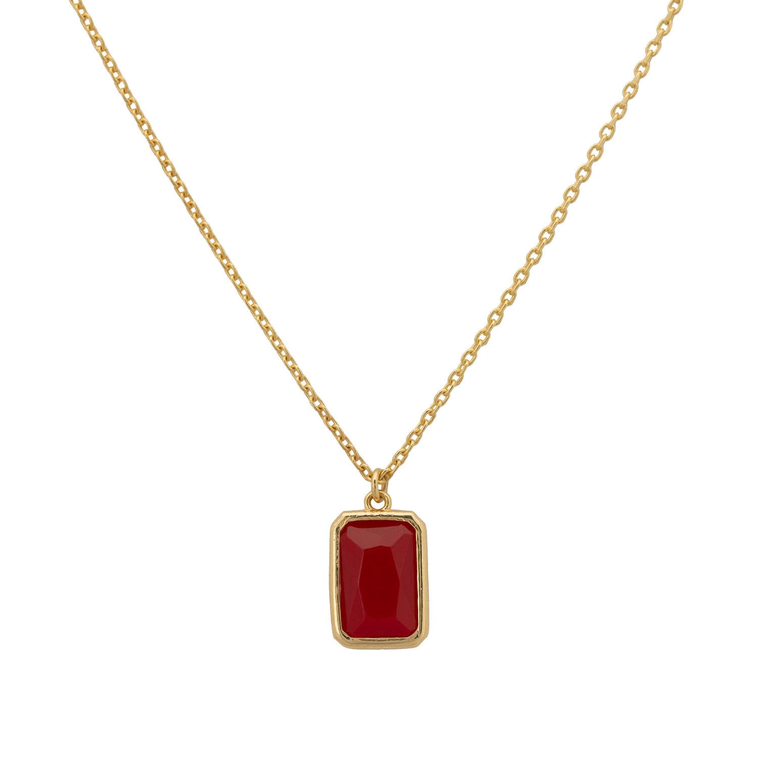 Women's Gold / Red Portofino Necklace Gold Garnet LATELITA