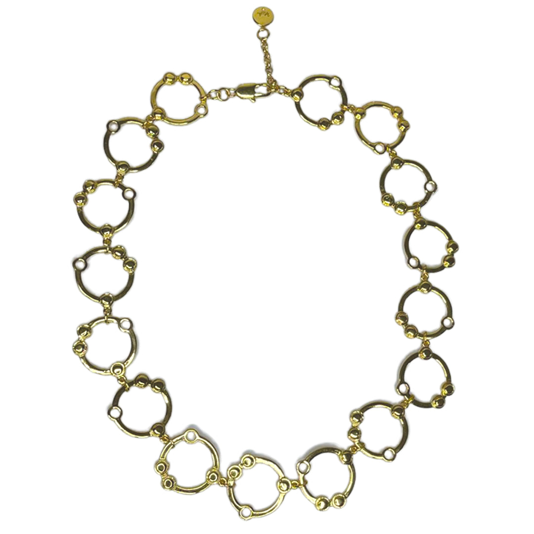 Women's Gold Selene Spherical Open Disc Necklace Syd and Pia NYC
