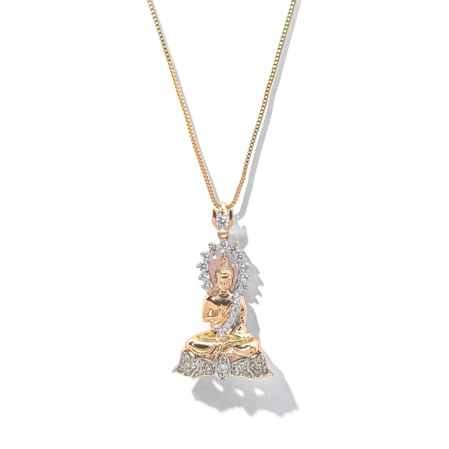 Women's Gold / Silver Gold Zen Buddha Pendant Necklace The Essential Jewels