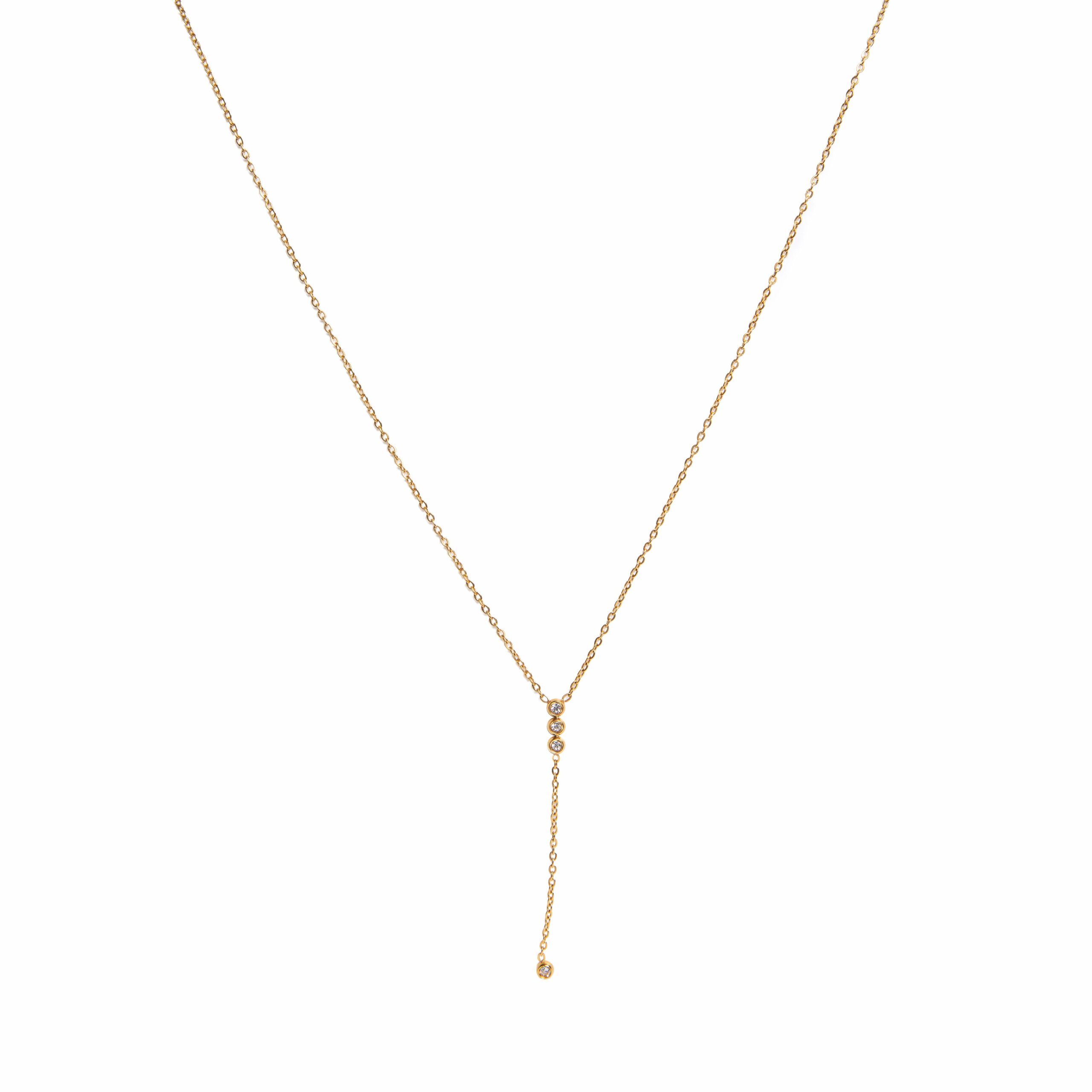 Women's Gold Simple Lariat Necklace TSEATJEWELRY