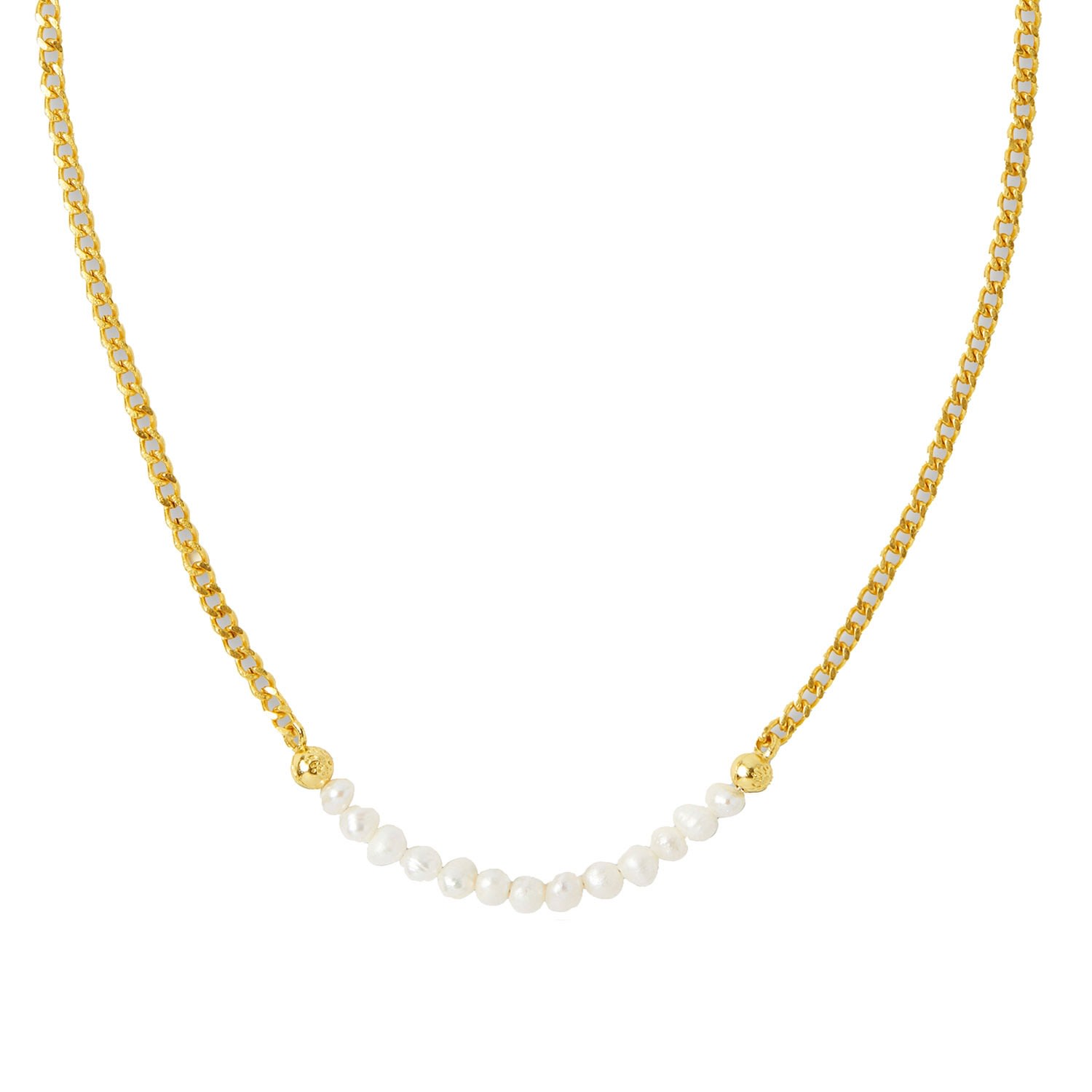Women's Gold / White Margot Pearl Beaded Chain Necklace Ottoman Hands