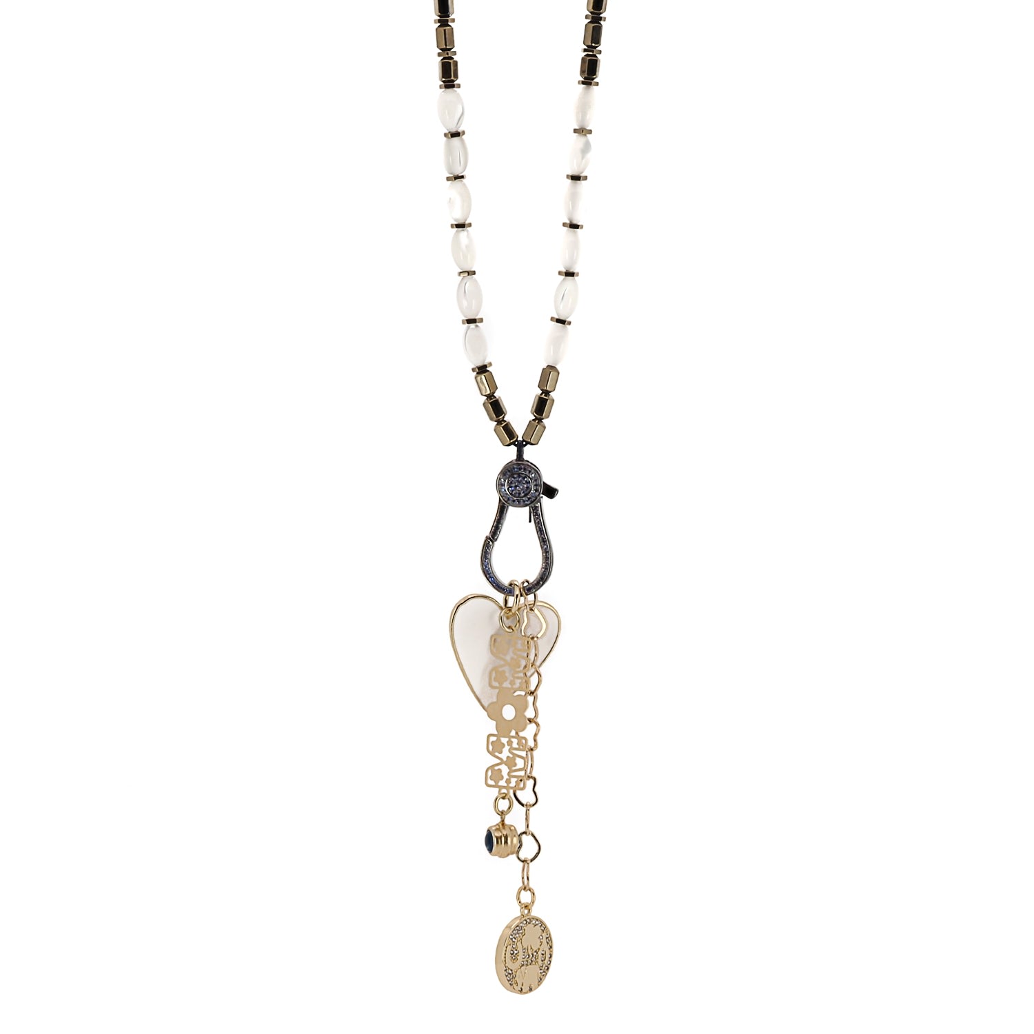 Women's Gold / White Pure Love Mom Necklace Ebru Jewelry
