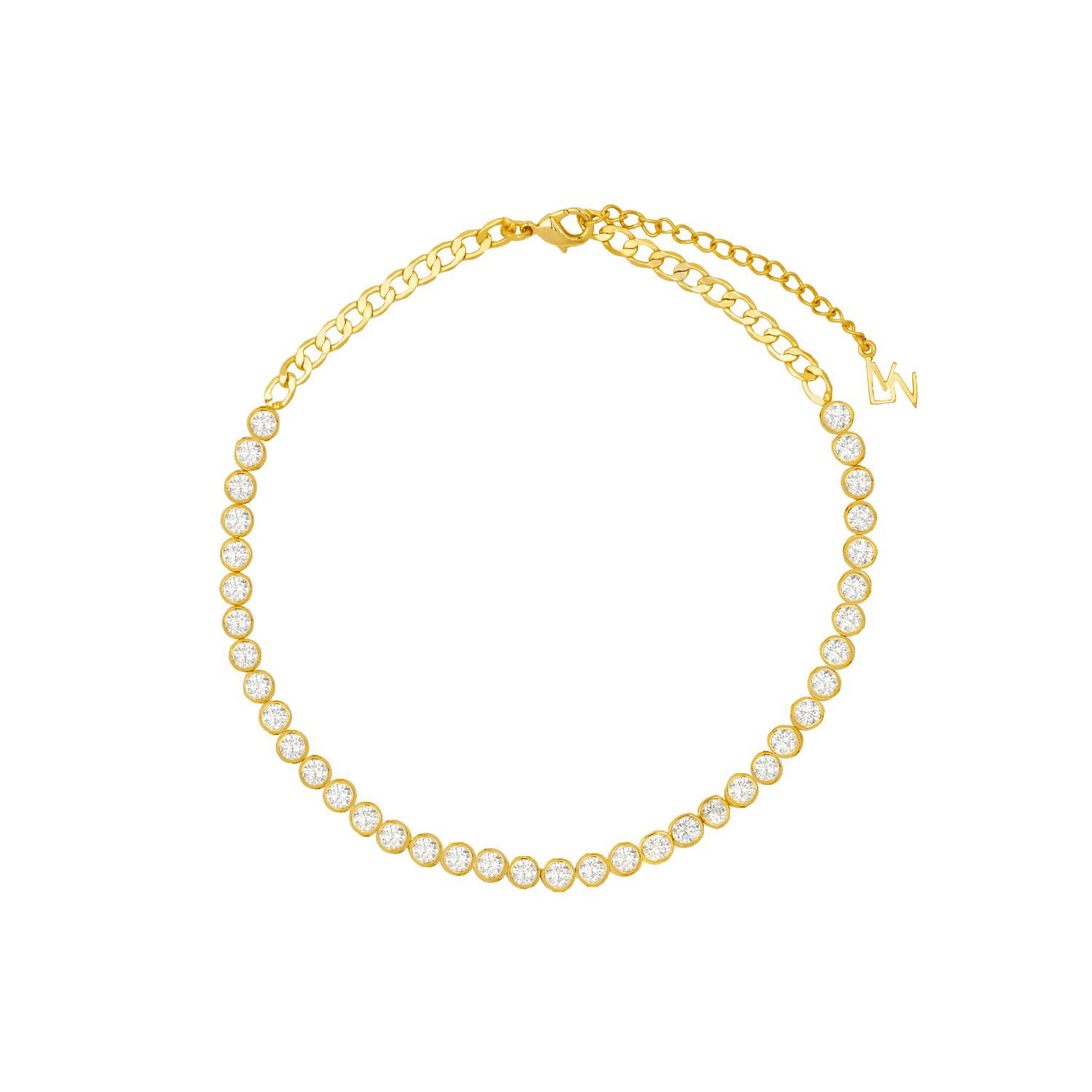 Women's Gold / White Zirconia Riviere Necklace LAVANI JEWELS