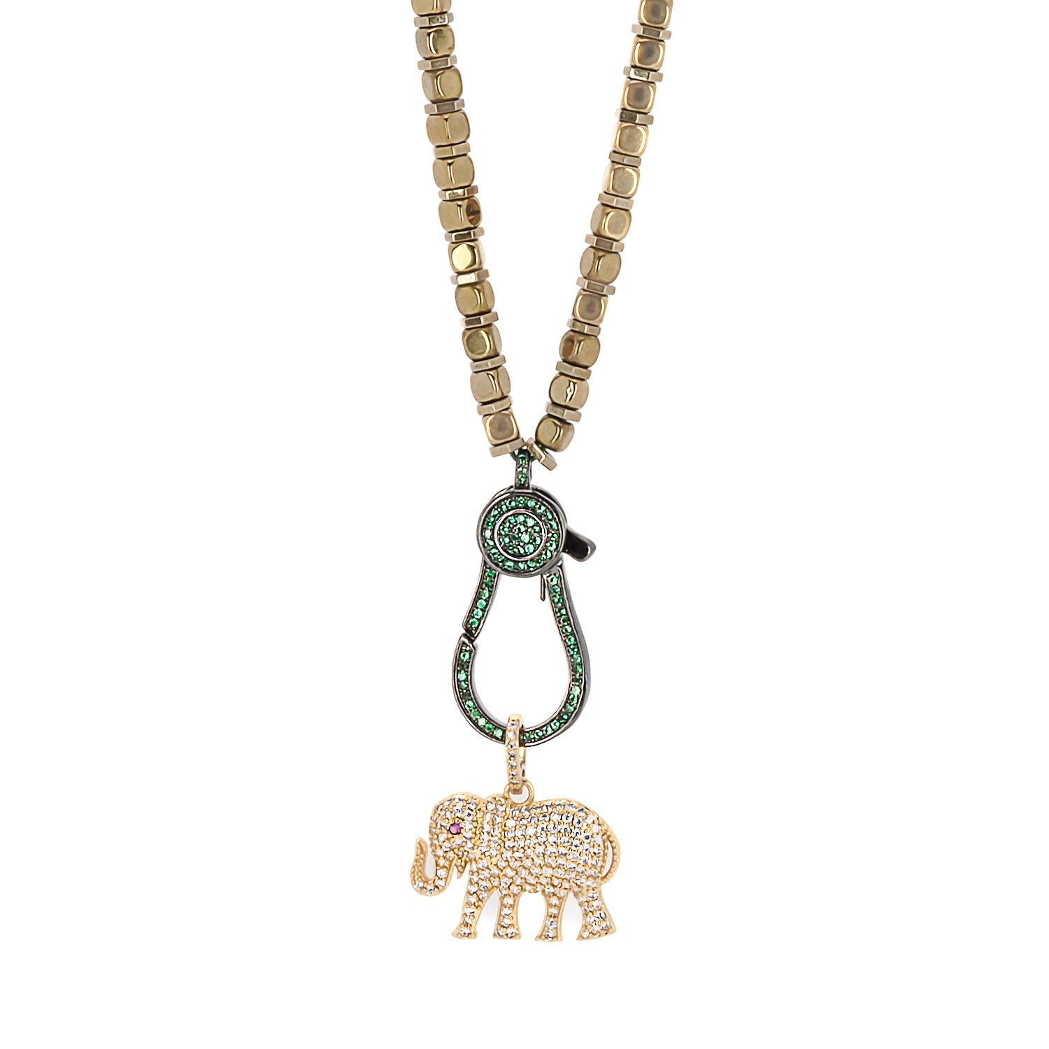 Women's Gold / Yellow / Orange Diamond Elephant Golden Necklace Ebru Jewelry