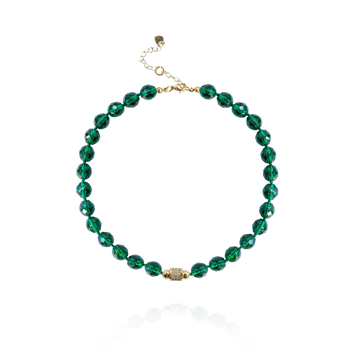 Women's Green Leni Mini Necklace In Emerald Saule Label