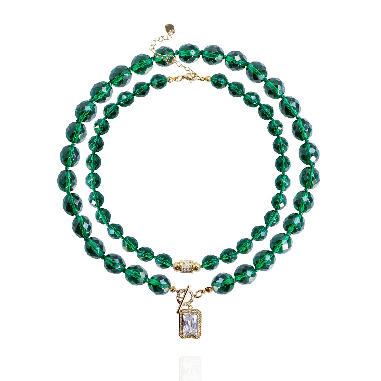 Women's Green Leni Necklace Set In Emerald Saule Label