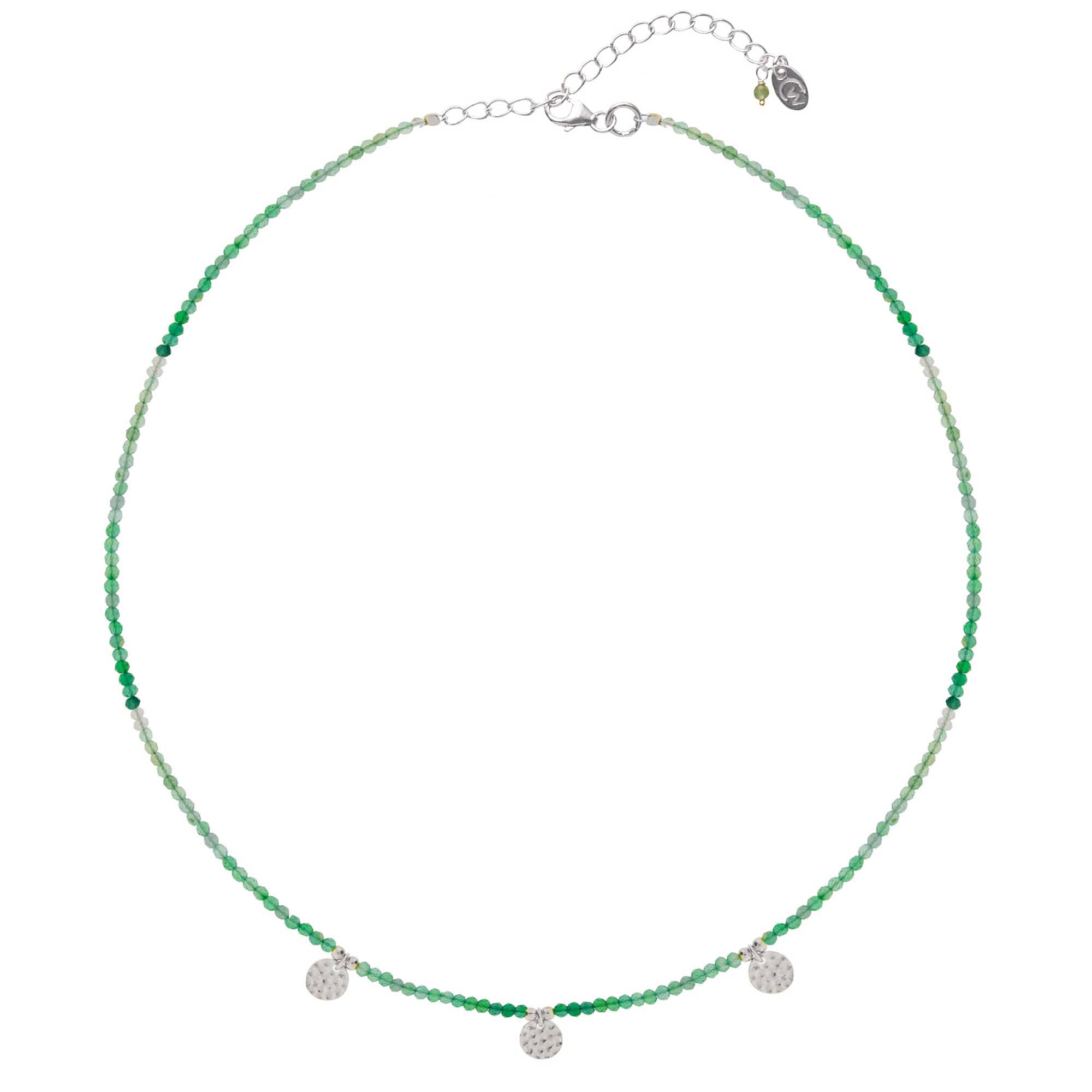 Women's Green / Silver Be In Nature Necklace - Green Onyx, Silver Charlotte's Web Jewellery