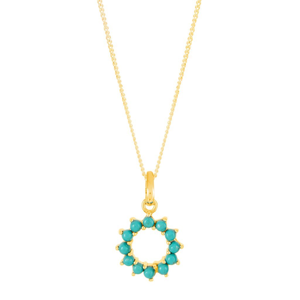Women's Halo Radiance Small Gold Vermeil Necklace - Turquoise Charlotte's Web Jewellery