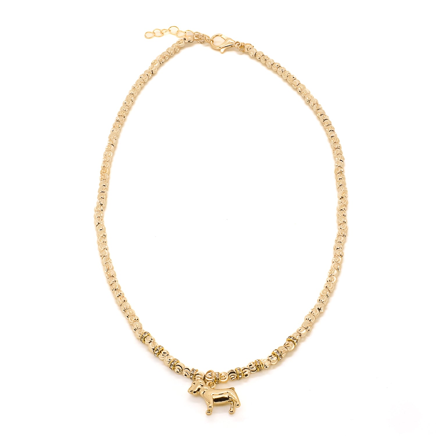 Women's Happy Dog Gold Necklace Ebru Jewelry