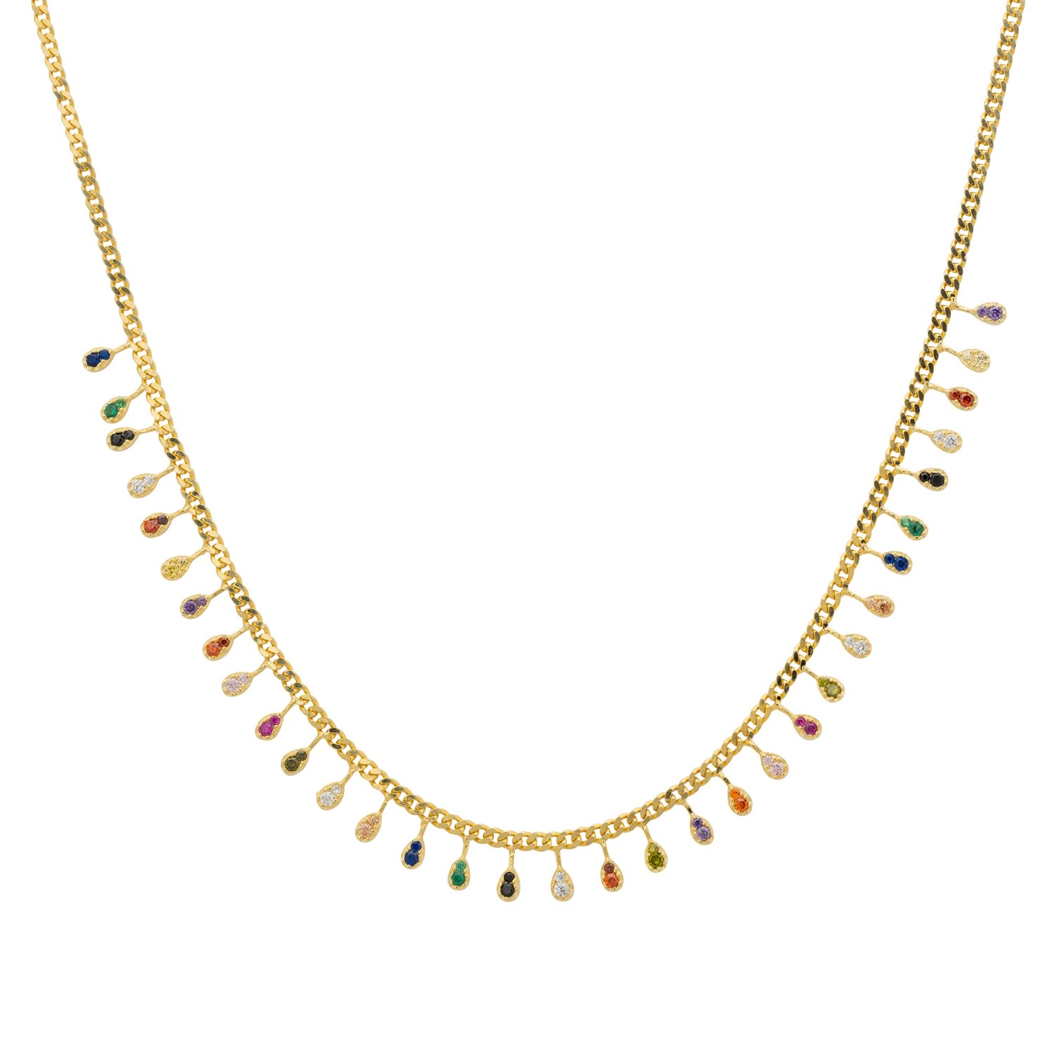 Women's Rainbow Droplets Necklace Gold LATELITA
