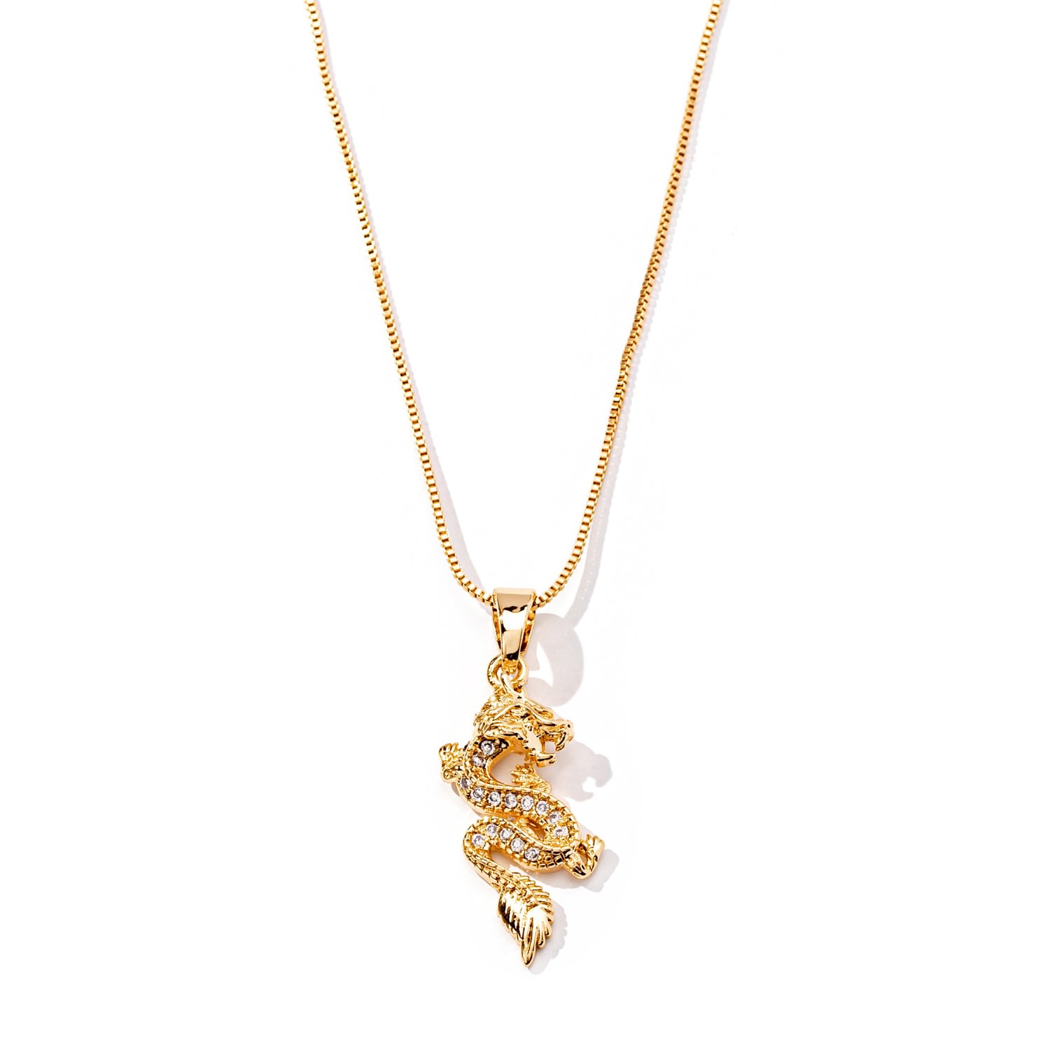 Women's Rose Gold Dragon Pendant Necklace The Essential Jewels