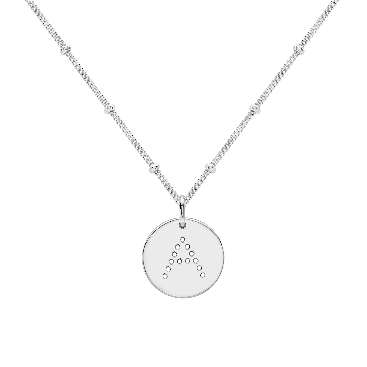 Women's Silver Alphabet A Necklace Neola
