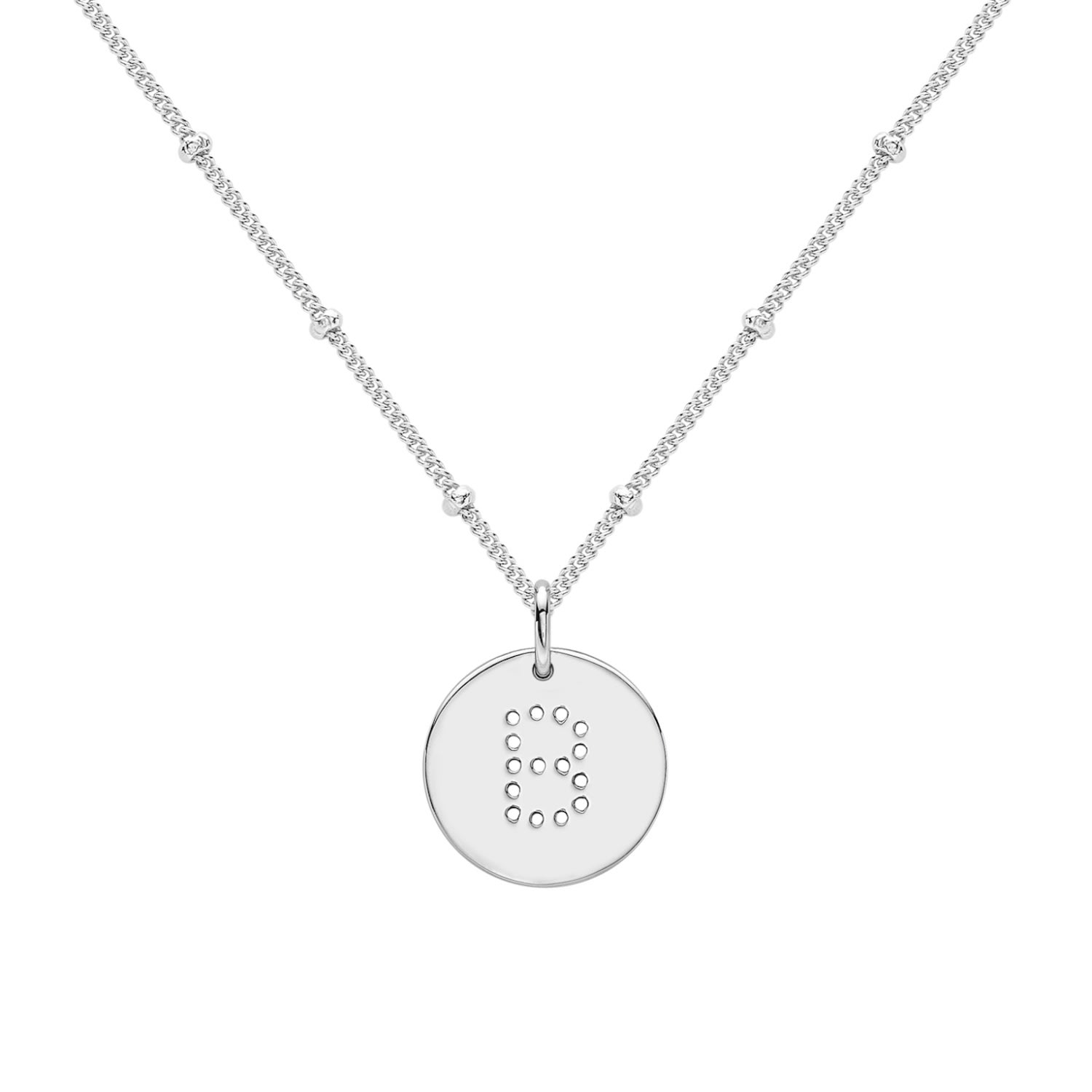 Women's Silver Alphabet B Necklace Neola