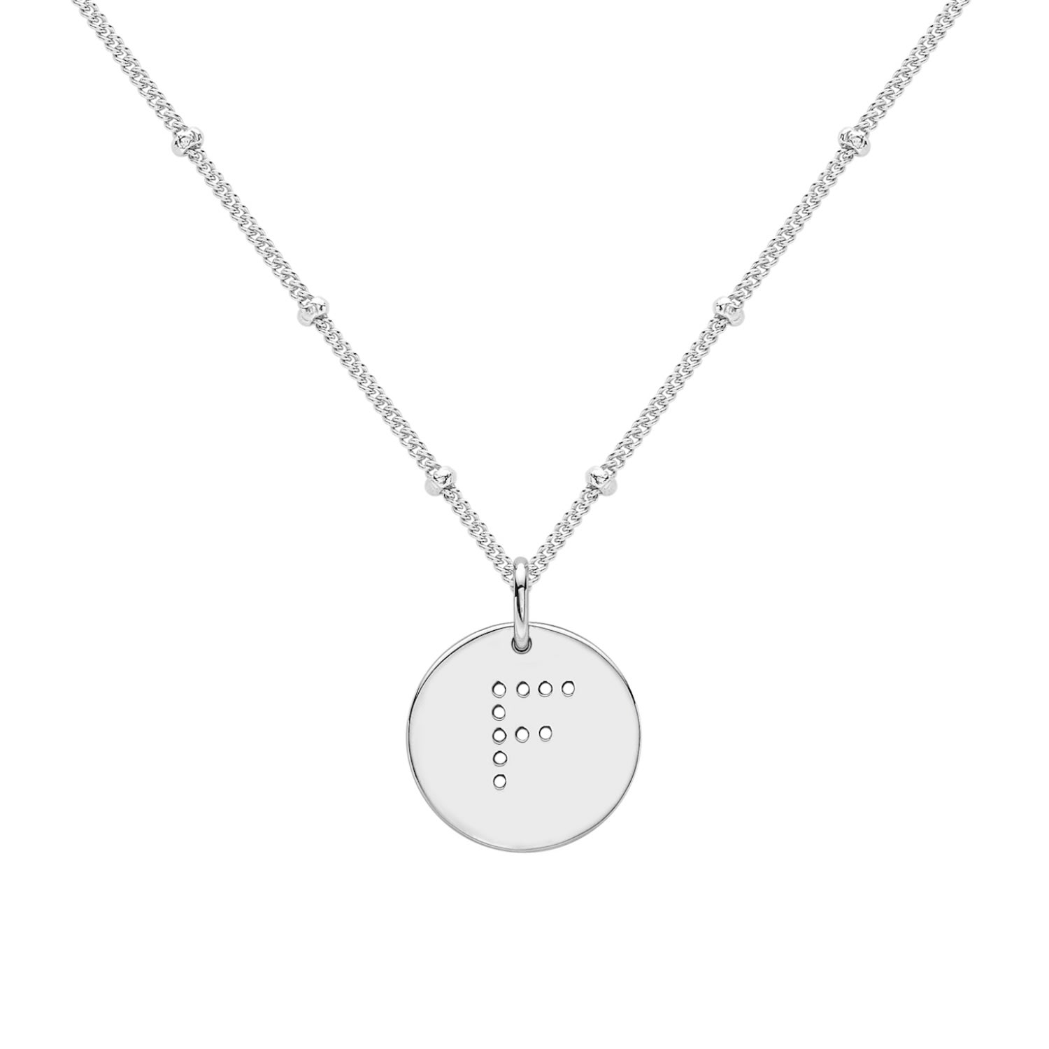Women's Silver Alphabet F Necklace Neola