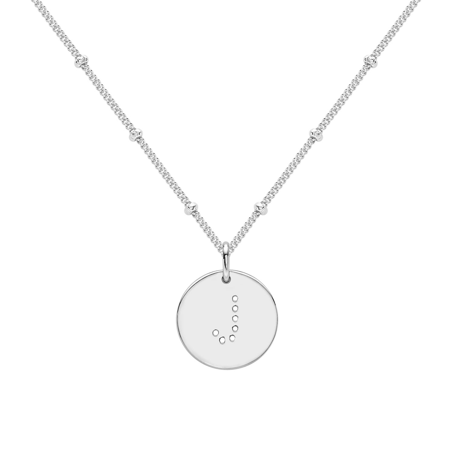 Women's Silver Alphabet J Necklace Neola