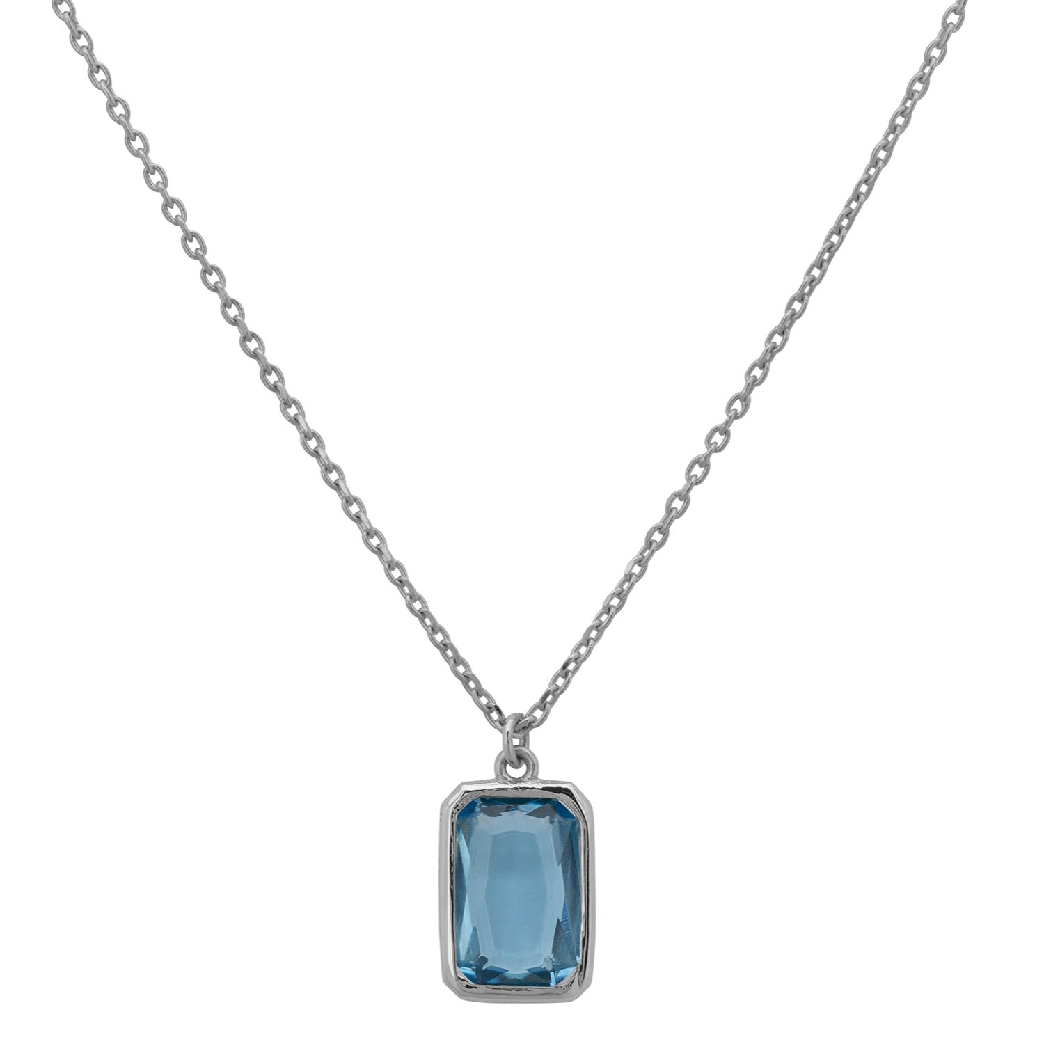 Women's Silver / Blue Portofino Necklace Silver Blue Topaz LATELITA