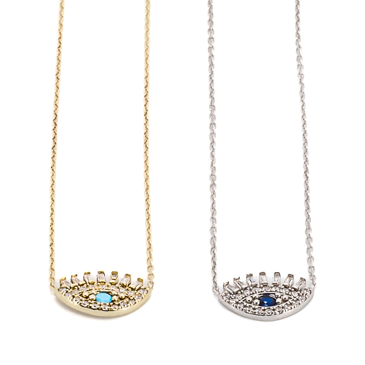 Women's Silver Diamond Long Lash Necklace Ebru Jewelry