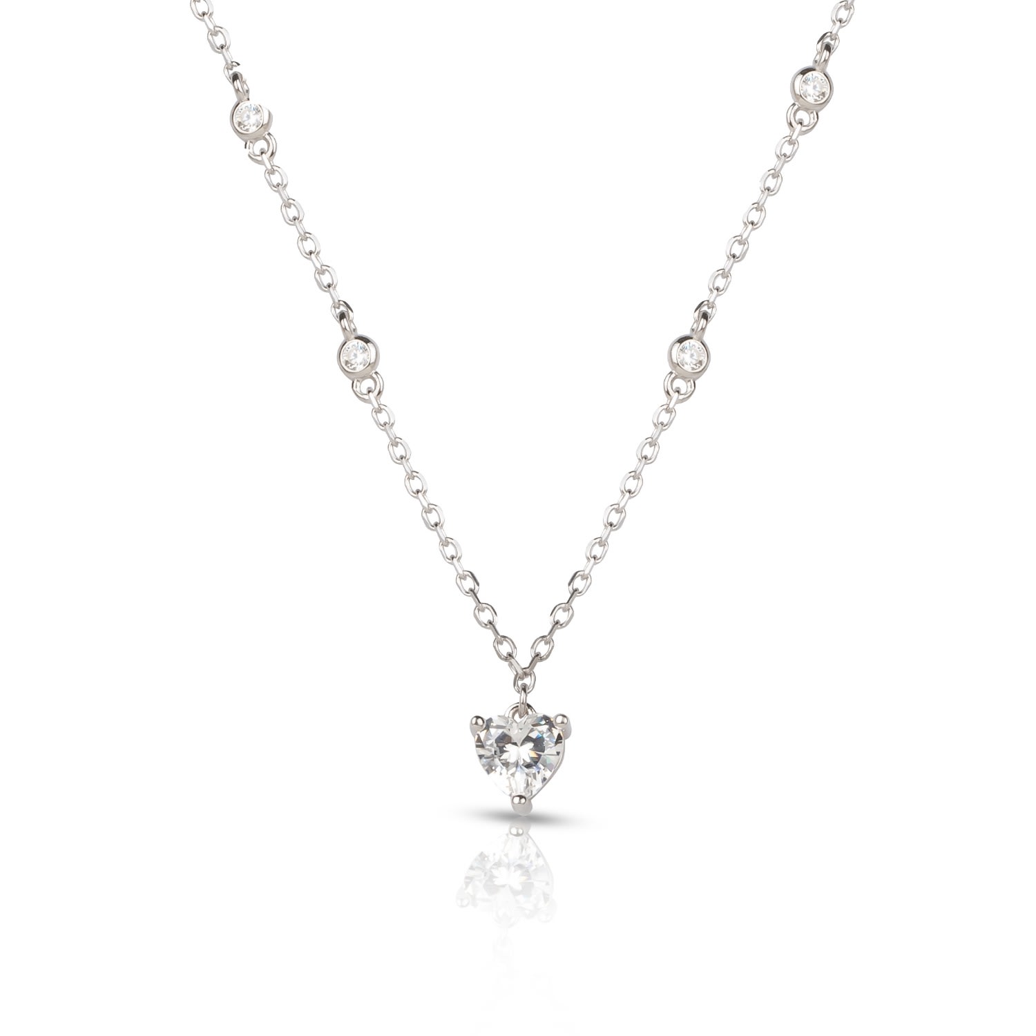 Women's Silver Heart Mini Necklace Ep Designs