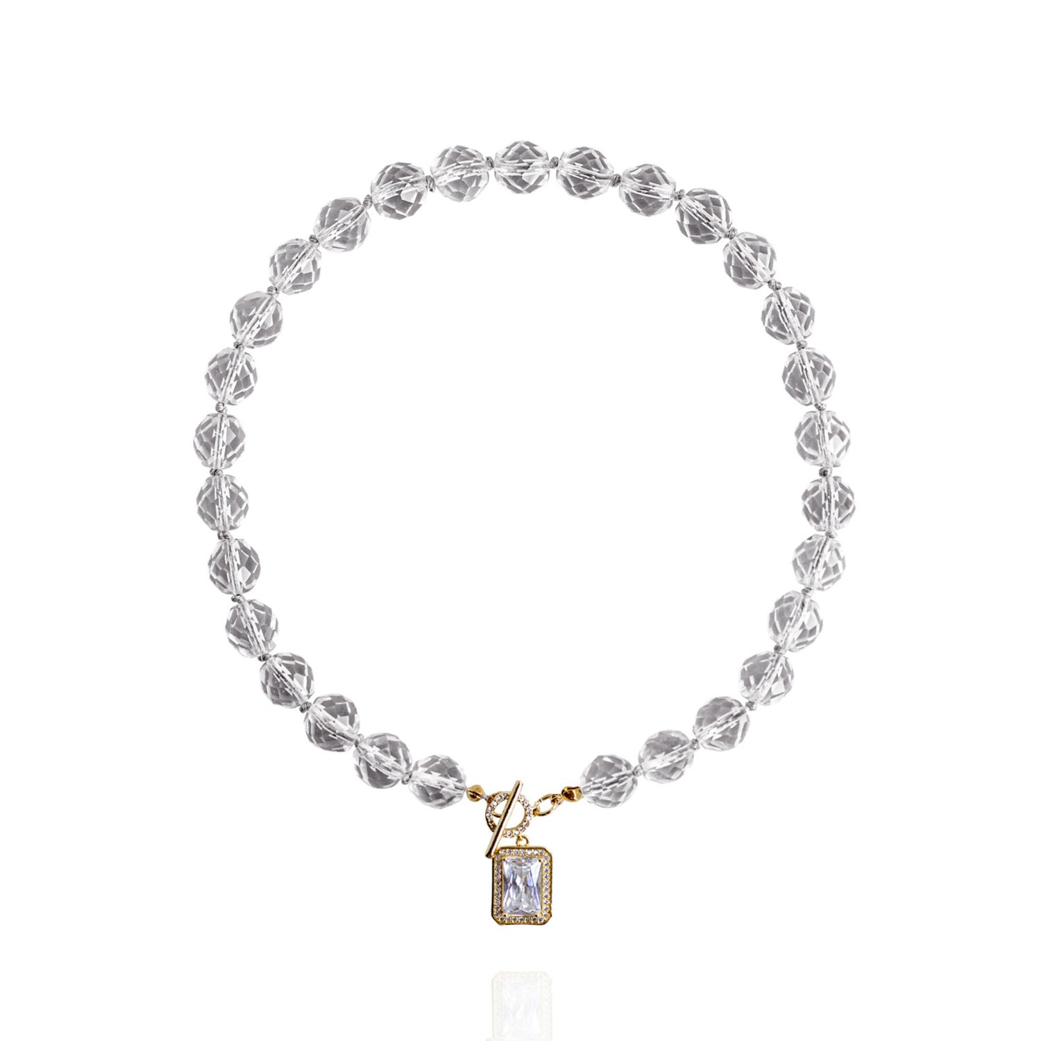 Women's Silver Leni Necklace In Crystal Saule Label