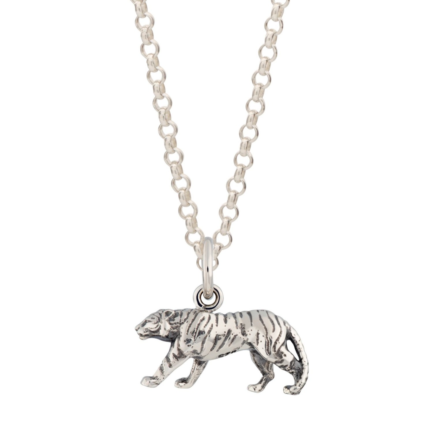 Women's Silver Tiger Necklace Scream Pretty
