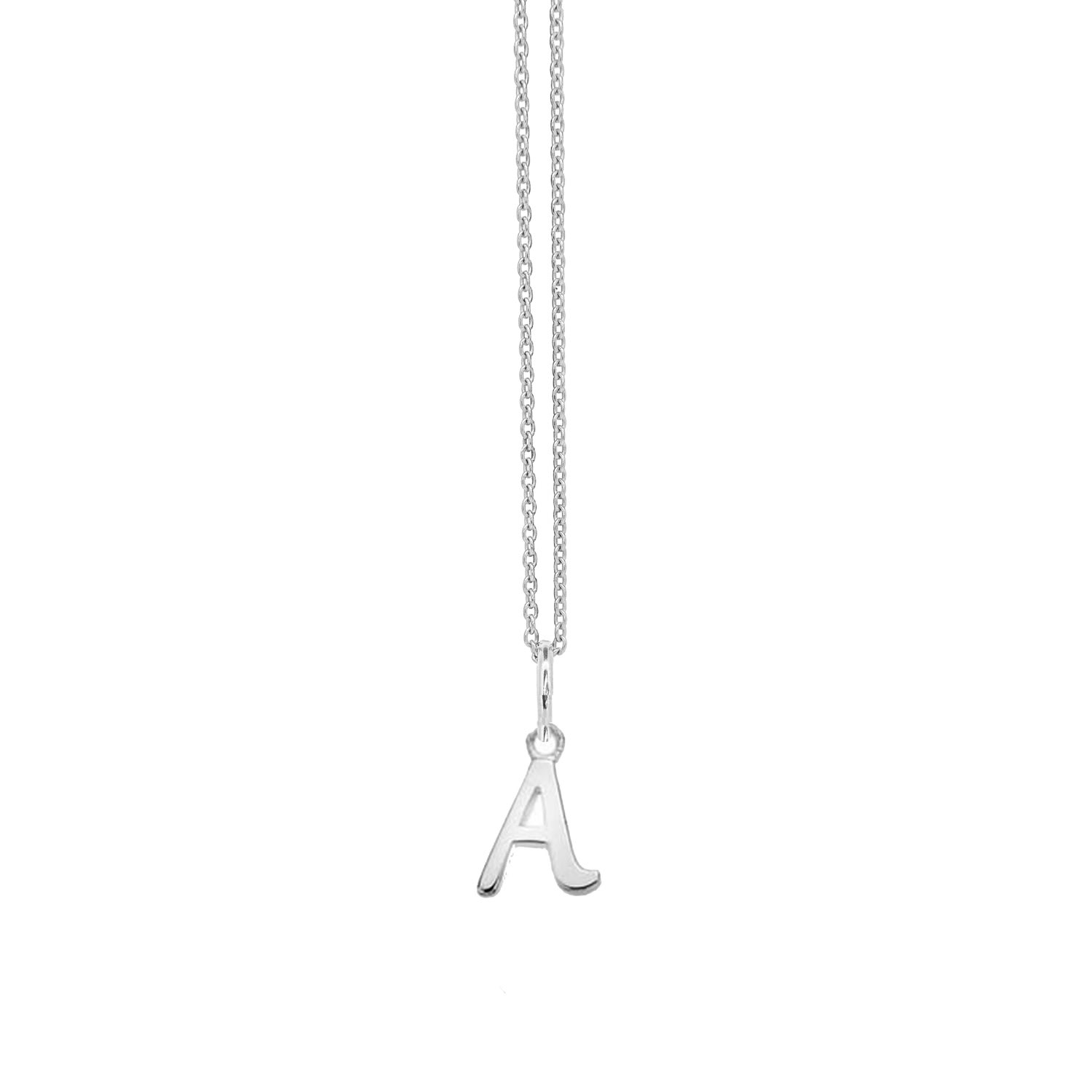 Women's Sterling Silver Italic Style Small Initial Letter Necklace Yvonne Henderson Jewellery