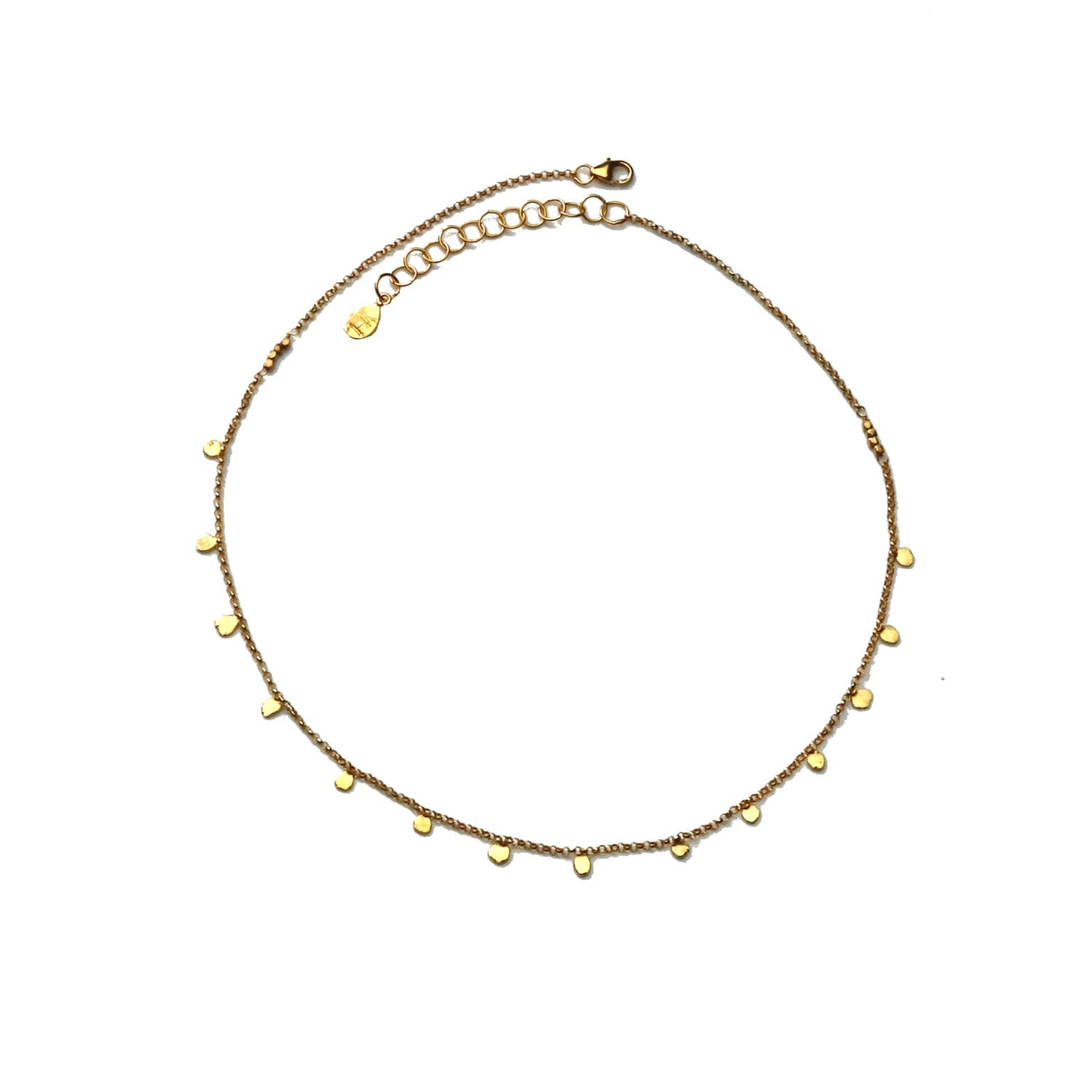 Women's Tiny Dot Gold Disc Choker Necklace Yvonne Henderson Jewellery