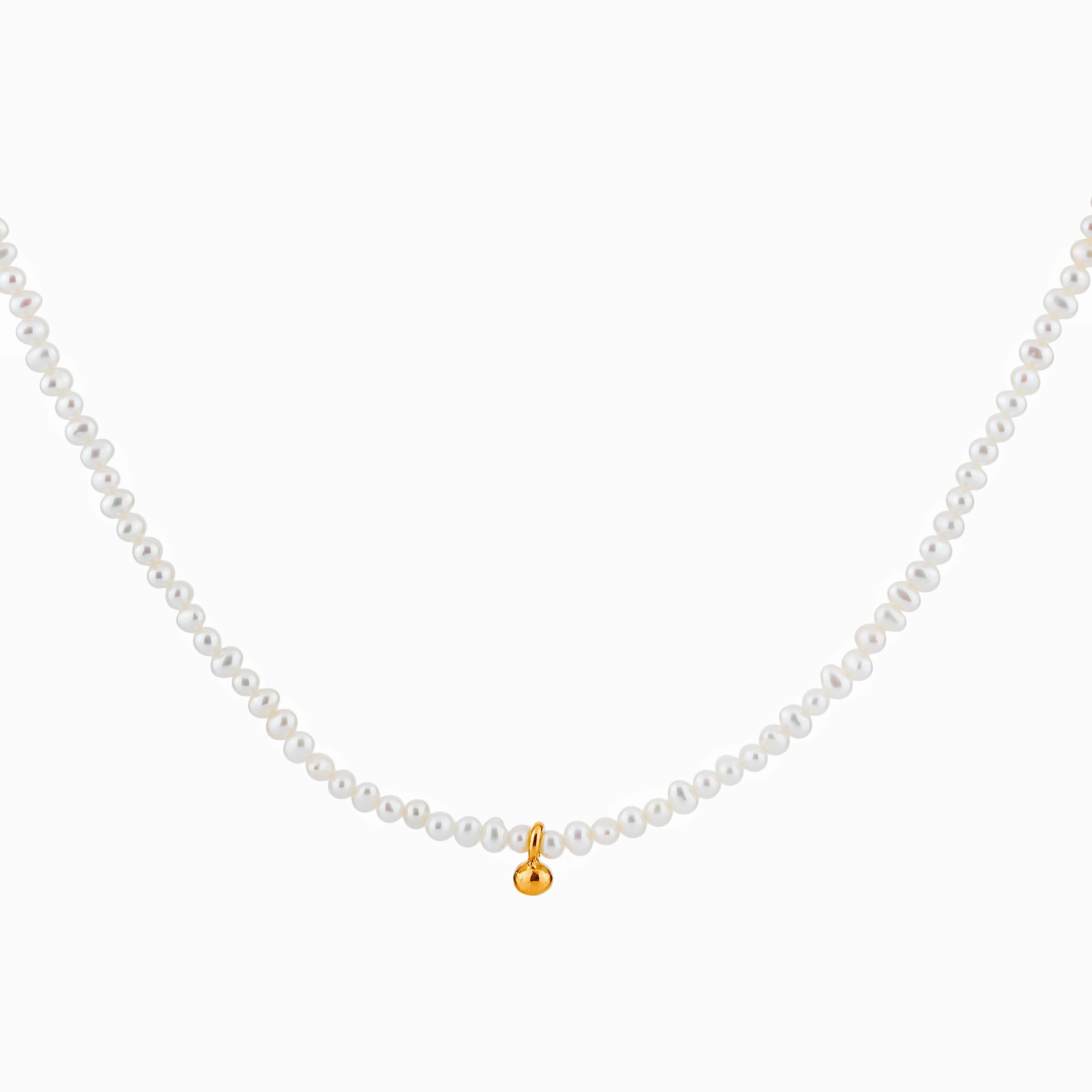 Women's White Celine Necklace - Gold Plated Fedoma