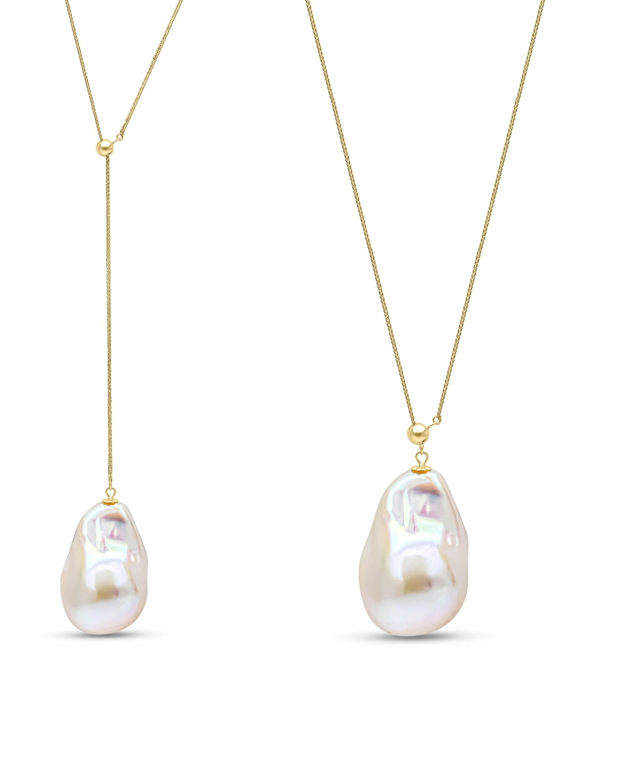 Women's White / Gold Aphrodite Baroque Pearl Gold Transformable Necklace Pearloir