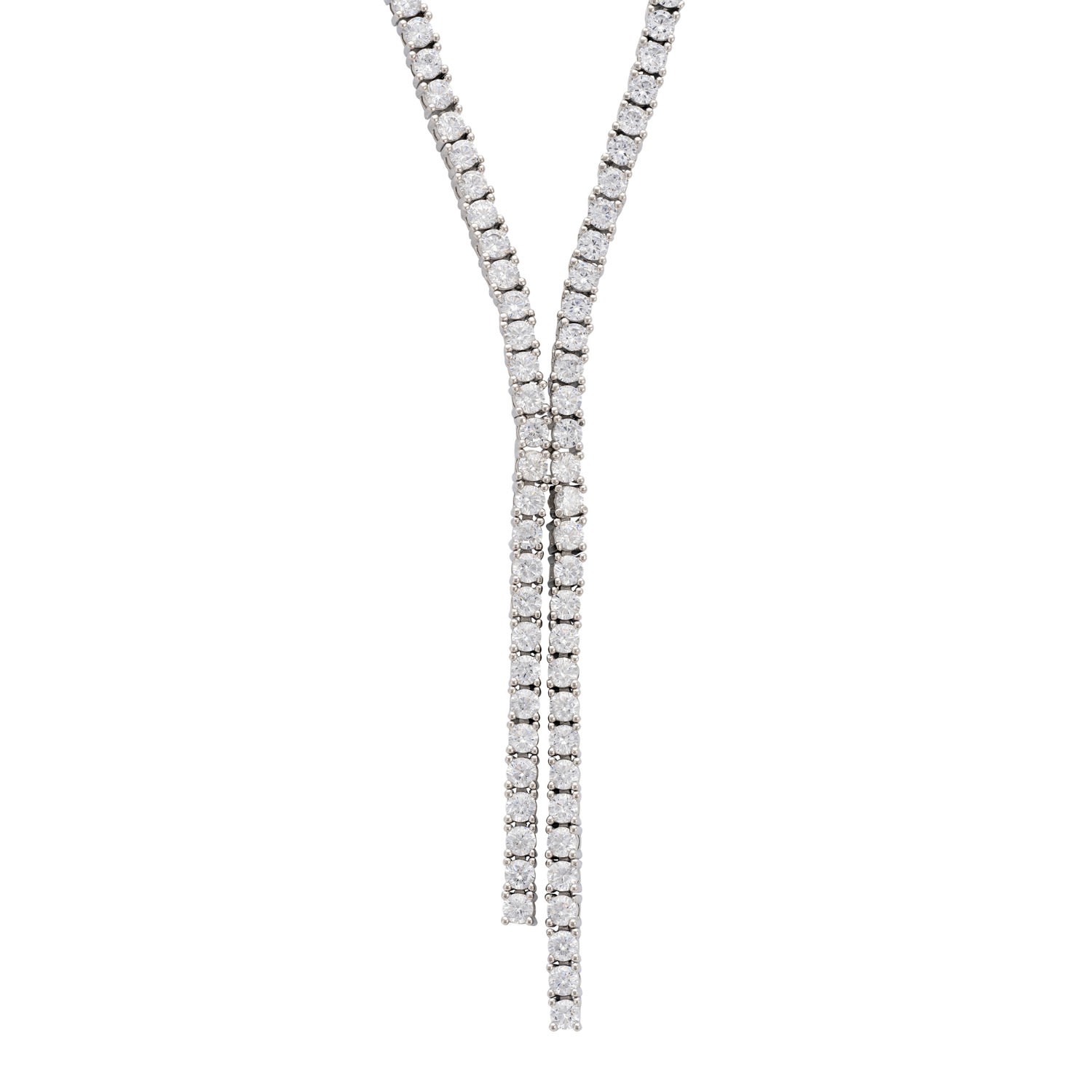 Women's White / Silver Hollywood Tennis Necklace Silver LATELITA