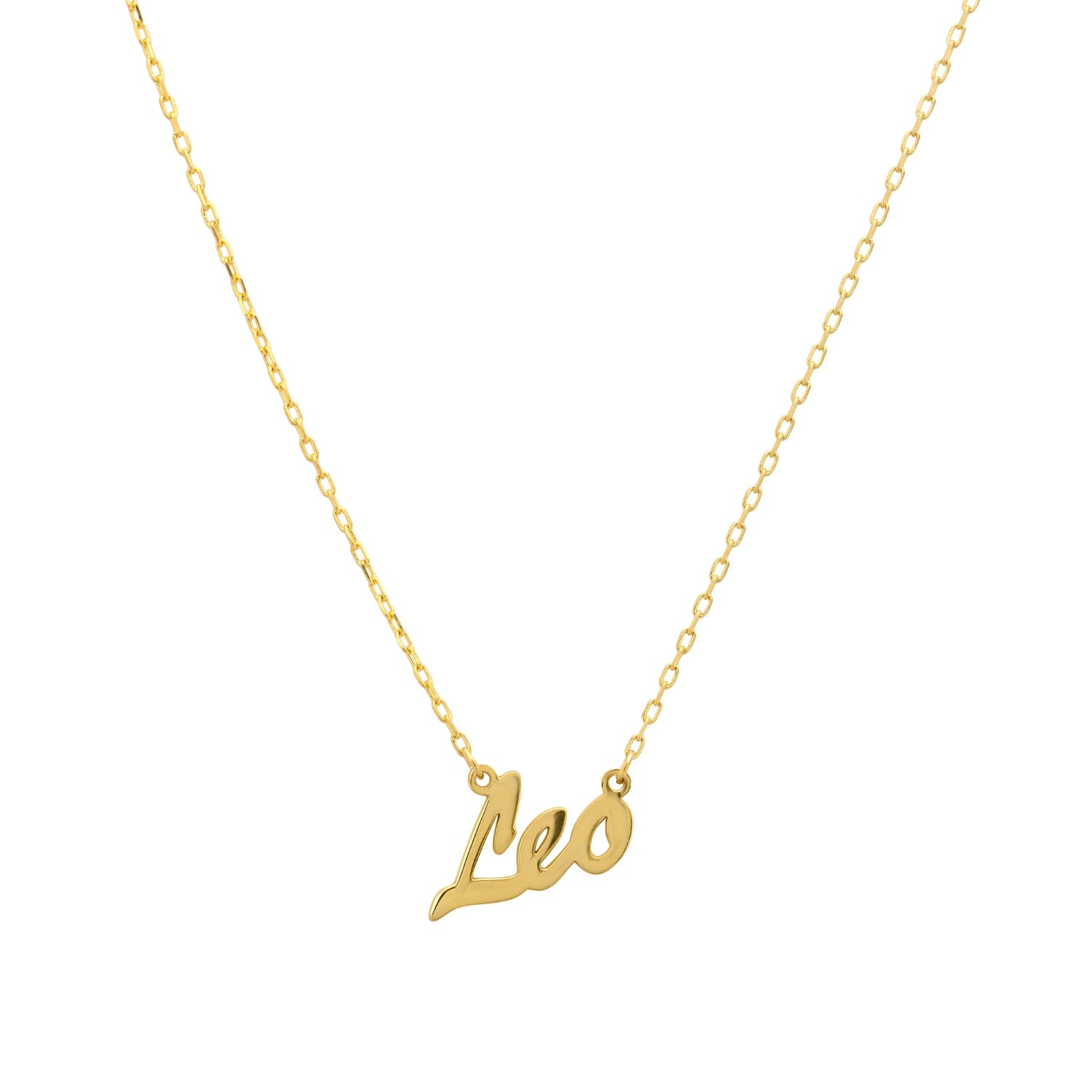 Women's Zodiac Star Sign Name Necklace Gold Leo LATELITA