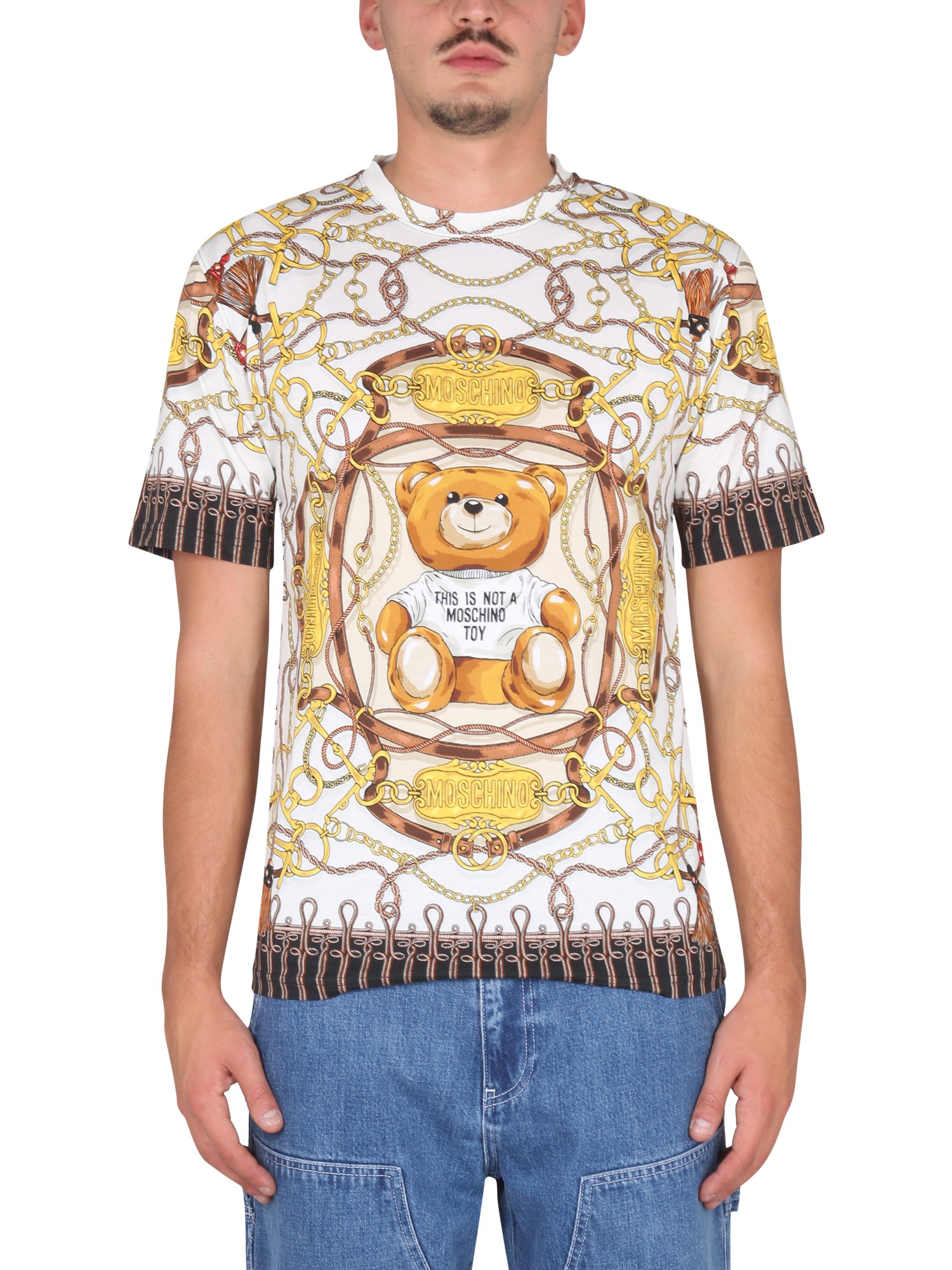 moschino "teddy on chain" t-shirt