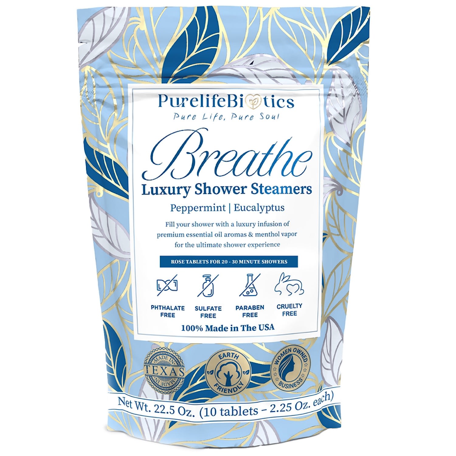 Breathe Shower Steamers - Rose Shaped One Size Purelifebiotics