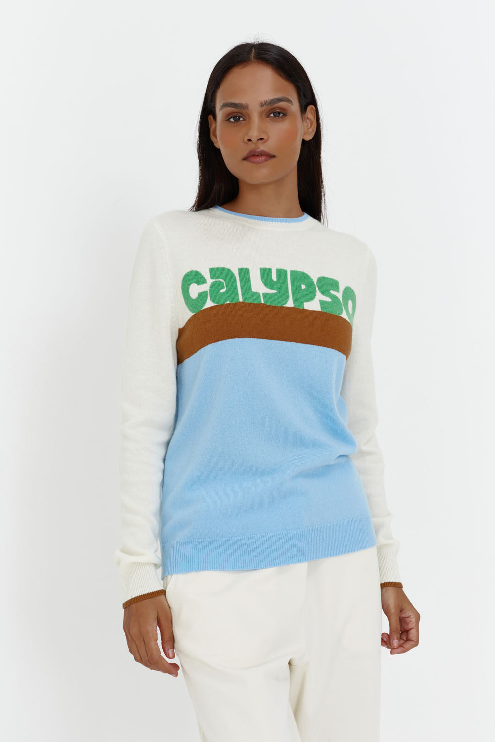 Cream Wool-Cashmere Calypso Sweater