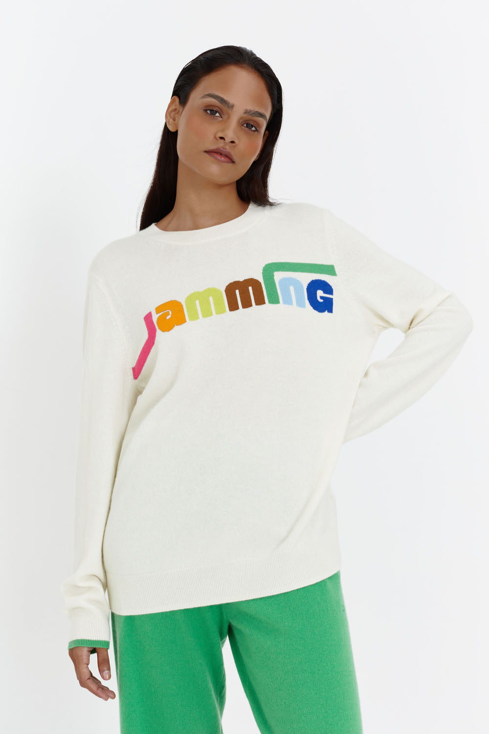 Cream Wool-Cashmere Jamming Sweater