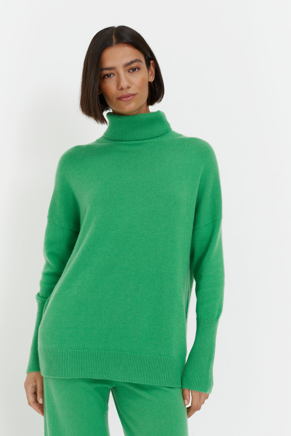 Green Cashmere Rollneck Sweater