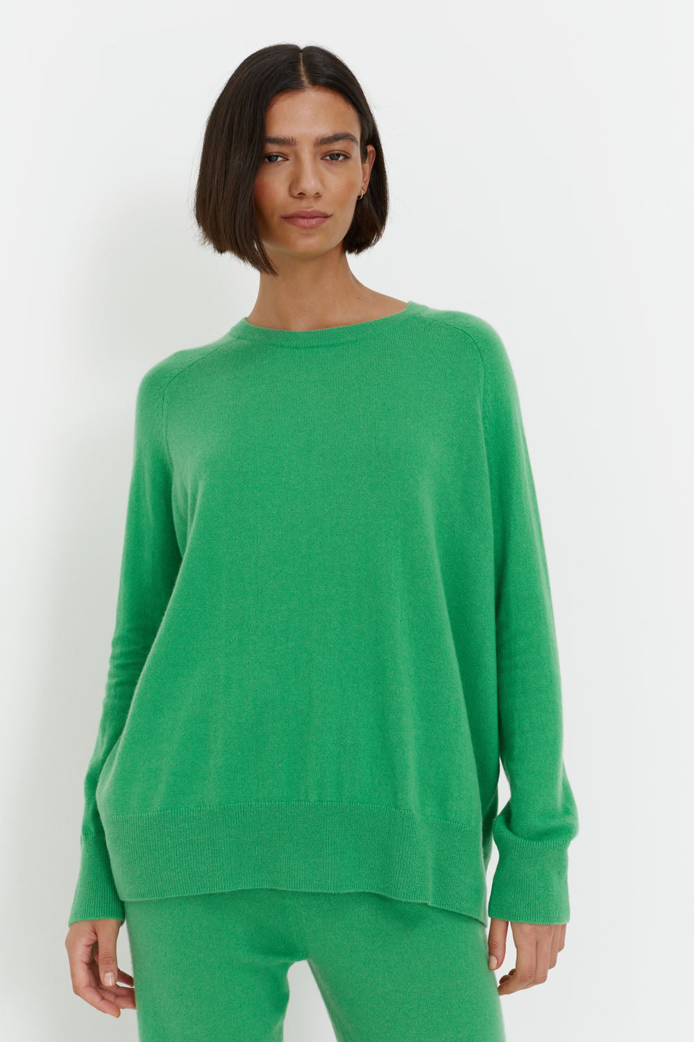 Green Cashmere Slouchy Sweater