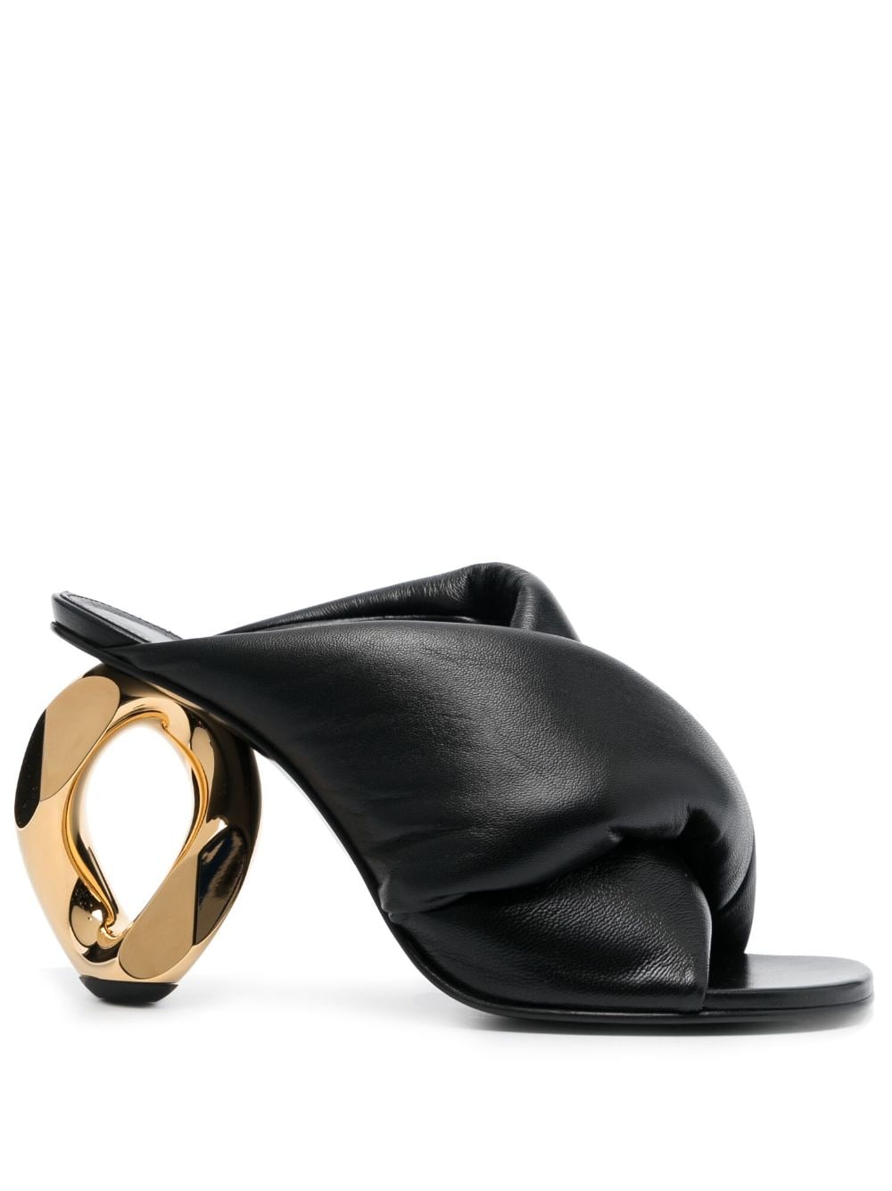 JW Anderson Chain Heel 95mm leather mules - Black
