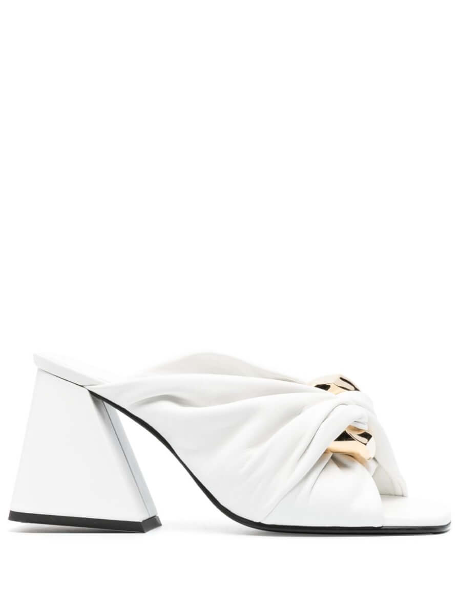 JW Anderson Chain Twist leather mules - White