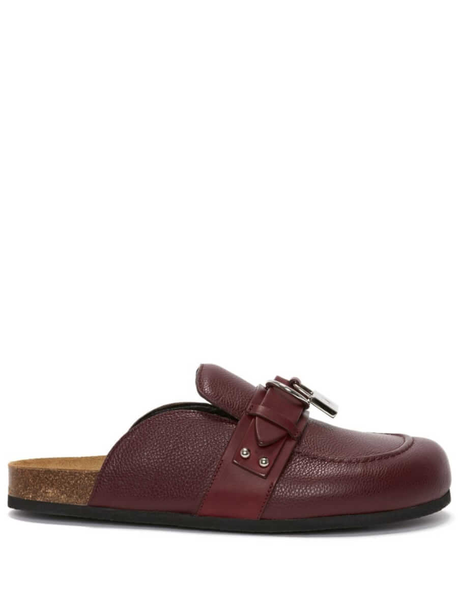 JW Anderson padlock-detail leather mules - Red