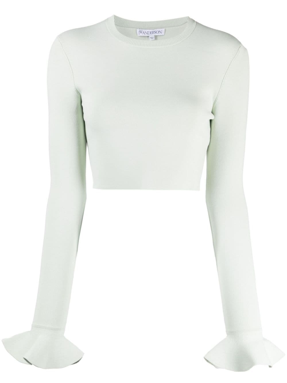 JW Anderson ruffle-detail cropped top - Green