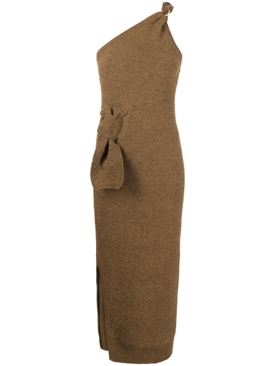 Jacquemus La robe maille Noeud dress - Brown