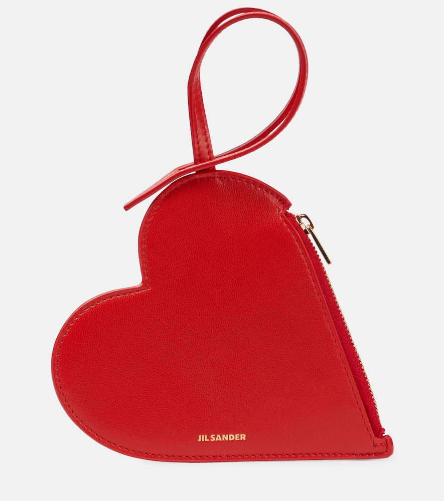 Jil Sander Heart-shaped leather coin purse