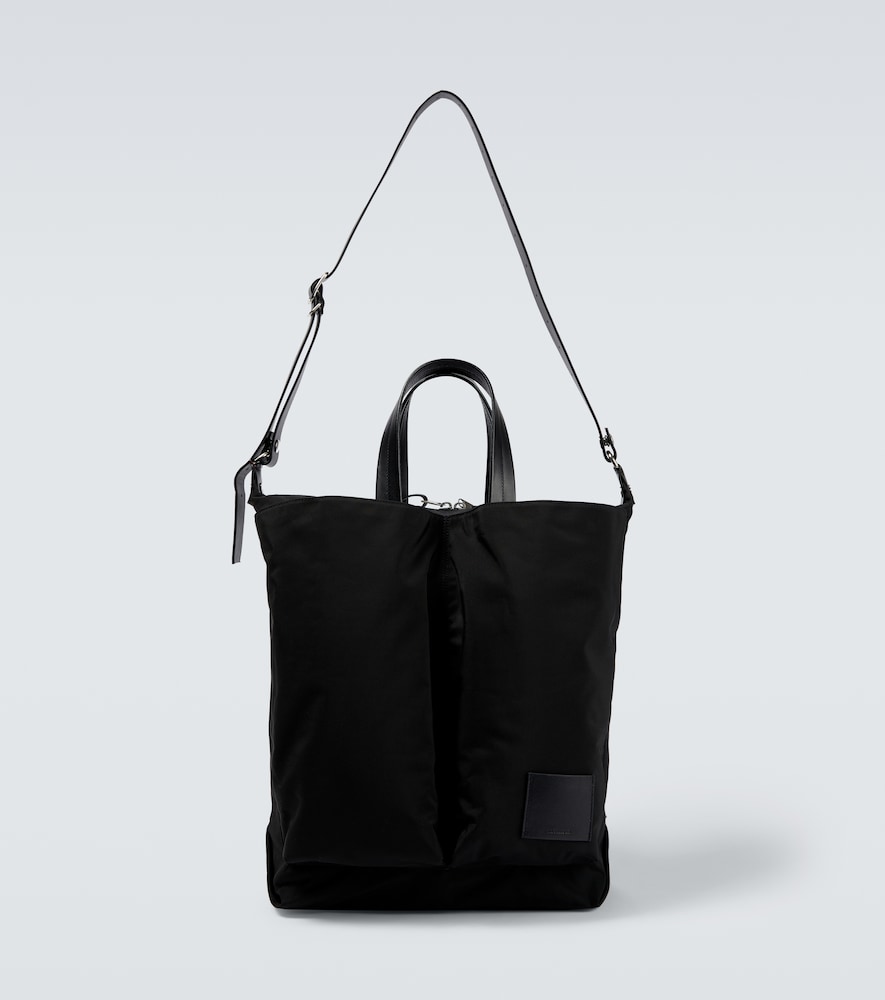 Jil Sander Medium leather-trimmed tote bag