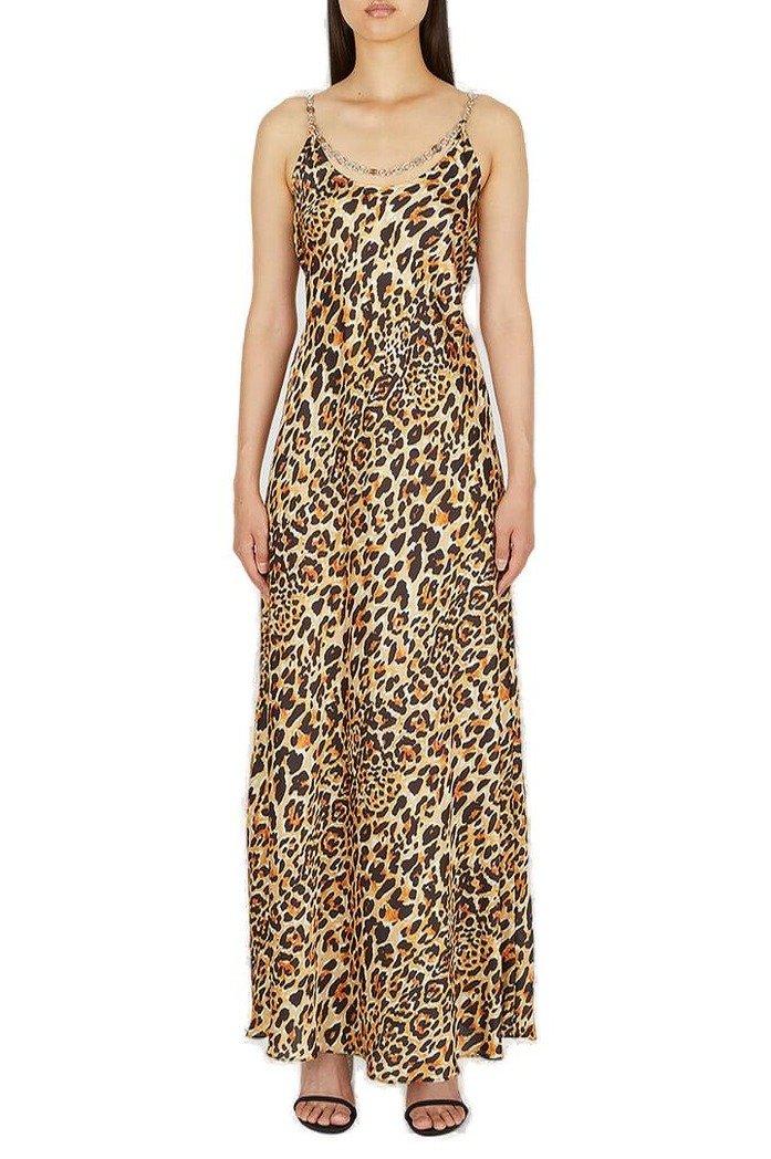 Paco Rabanne Leopard Printed Maxi Dress