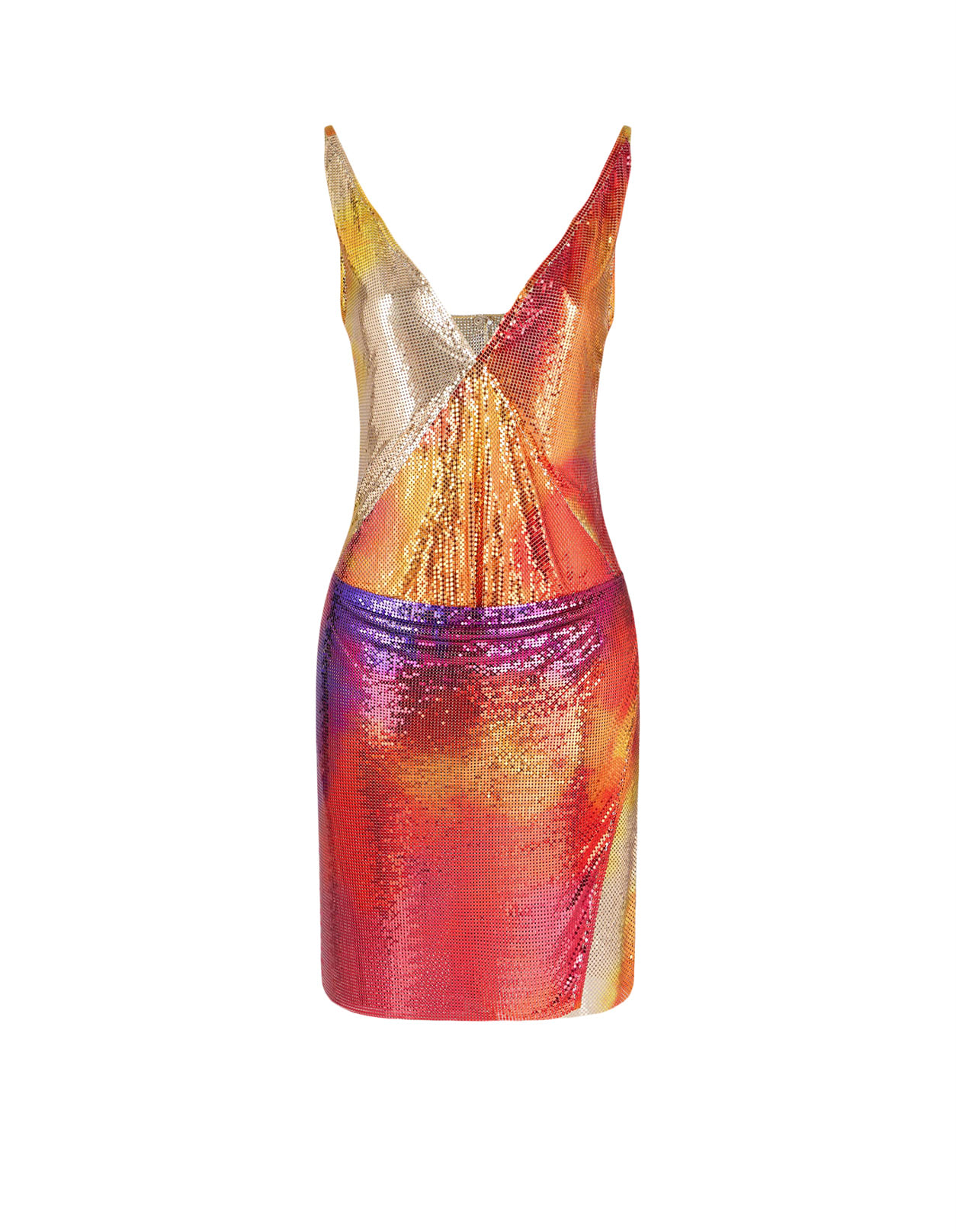 Paco Rabanne Multicolour Shaded Mesh Mini Dress