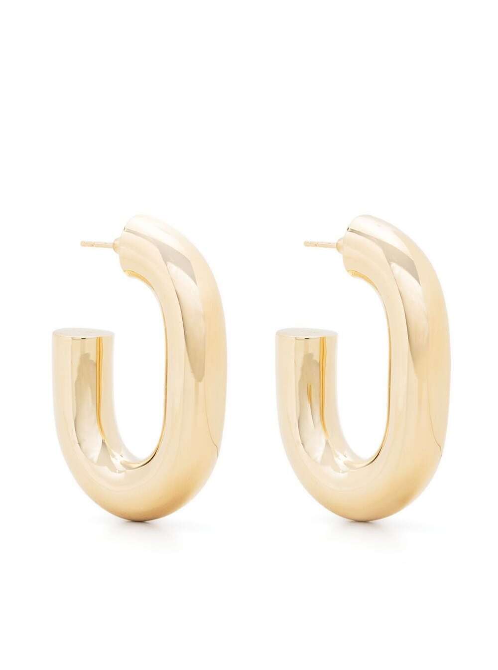 Paco Rabanne Xl Link Gold-Tone Shiny Hoop Earrings In Resin And Alluminium Woman