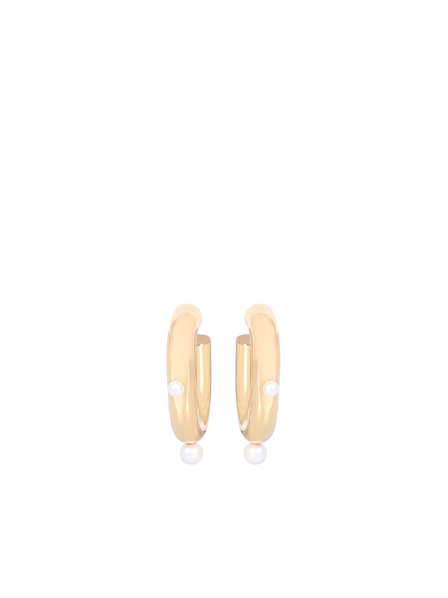 Paco Rabanne Xl Link Hoop Earrings With Pearl