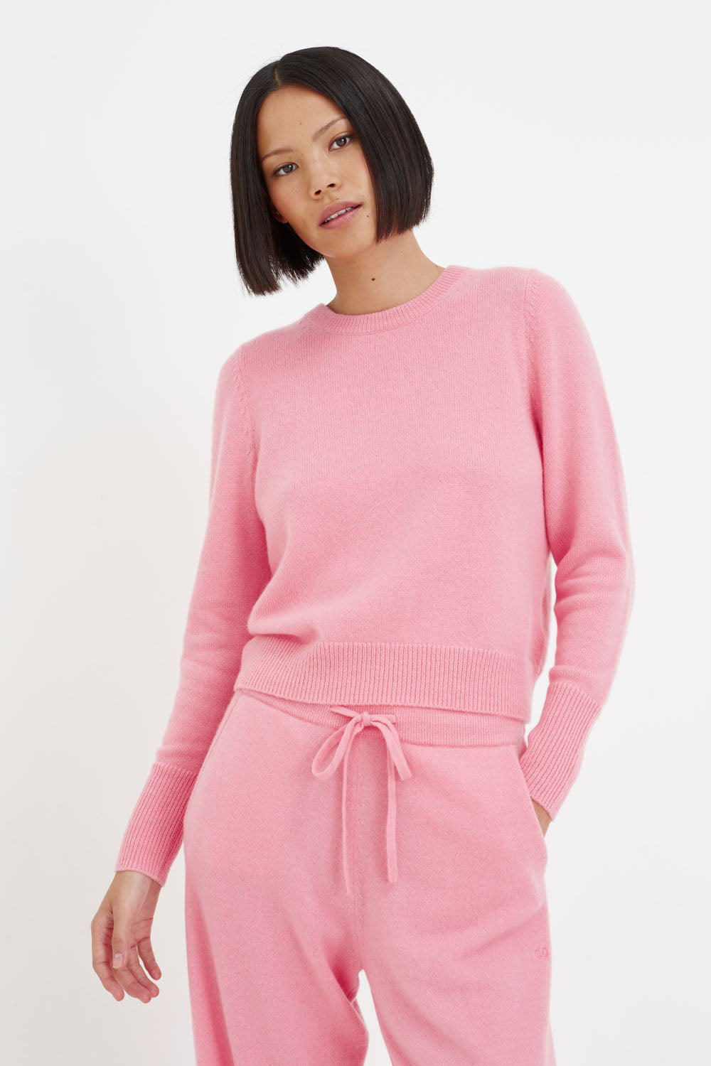 Pink Lily Cashmere Cropped Sweater